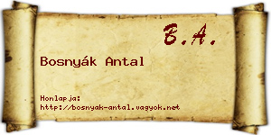 Bosnyák Antal névjegykártya